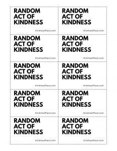 Free Random Act of Kindness Printables