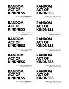 Free Random Act of Kindness Printable Cards